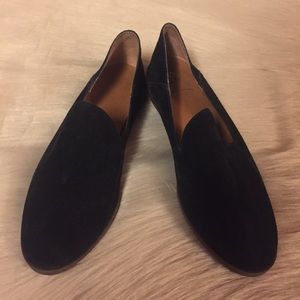 Franco Sarto Black Slipon Suede Loafers 